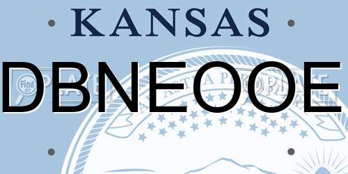 DBNEOOE Kansas License Plate
