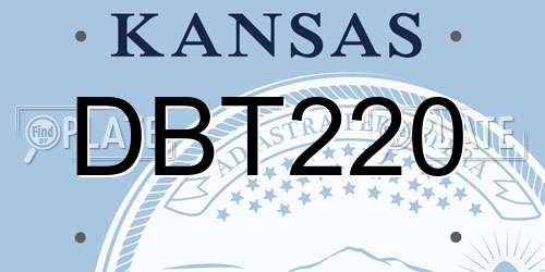 DBT220 Kansas License Plate