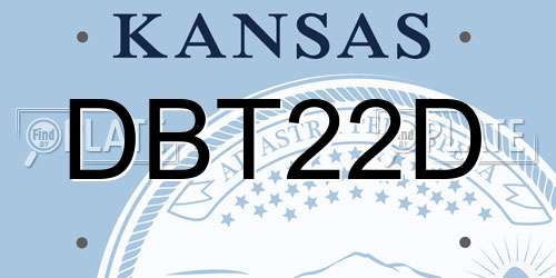 DBT22D Kansas License Plate
