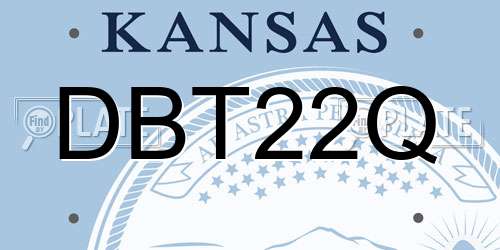 DBT22Q Kansas License Plate