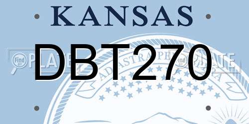 DBT270 Kansas License Plate