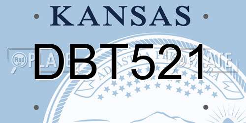 DBT521 Kansas License Plate