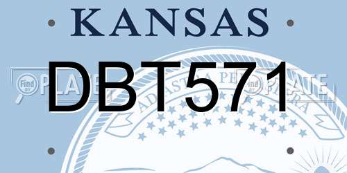 DBT571 Kansas License Plate