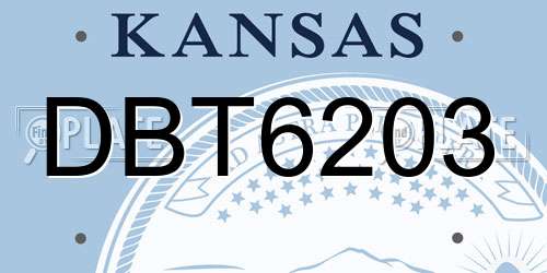 DBT6203 Kansas License Plate