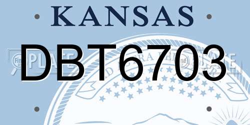 DBT6703 Kansas License Plate