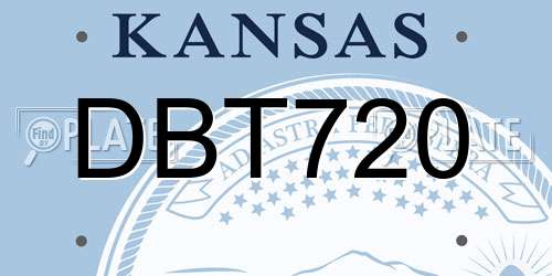 DBT720 Kansas License Plate