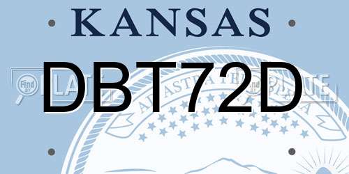 DBT72D Kansas License Plate