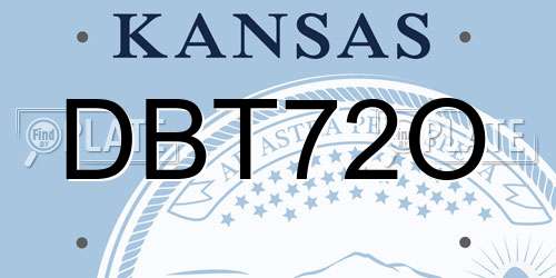 DBT72O Kansas License Plate