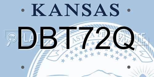 DBT72Q Kansas License Plate