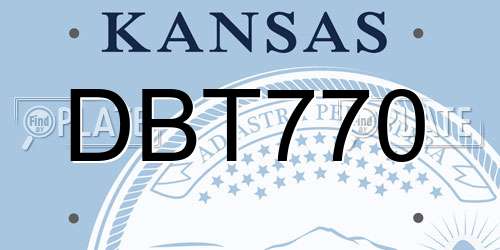 DBT770 Kansas License Plate