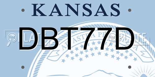 DBT77D Kansas License Plate