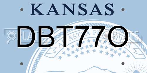 DBT77O Kansas License Plate