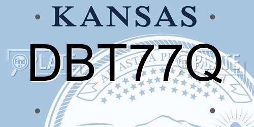 DBT77Q Kansas License Plate