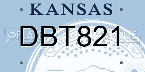 DBT821 Kansas License Plate