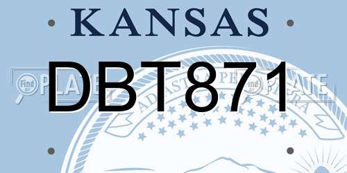 DBT871 Kansas License Plate
