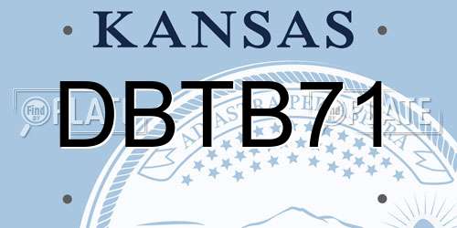 DBTB71 Kansas License Plate