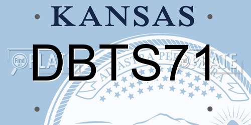 DBTS71 Kansas License Plate