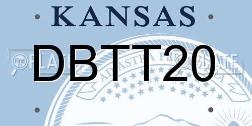DBTT20 Kansas License Plate