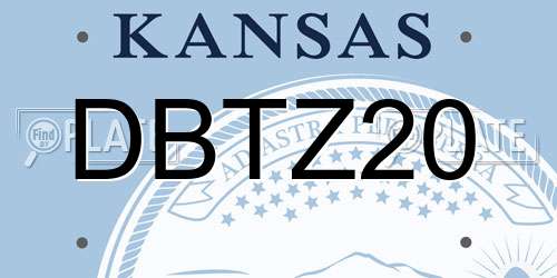 DBTZ20 Kansas License Plate