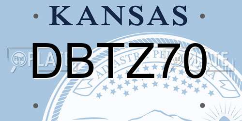 DBTZ70 Kansas License Plate