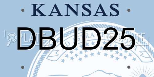 DBUD25 Kansas License Plate
