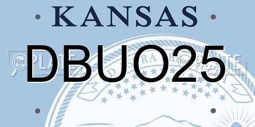 DBUO25 Kansas License Plate