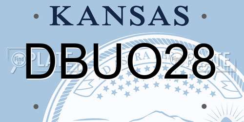 DBUO28 Kansas License Plate