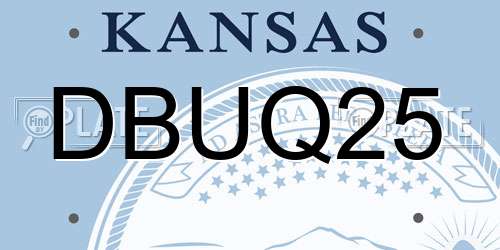 DBUQ25 Kansas License Plate