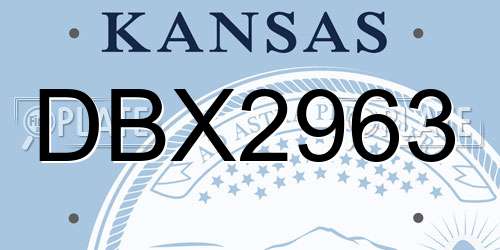 DBX2963 Kansas License Plate
