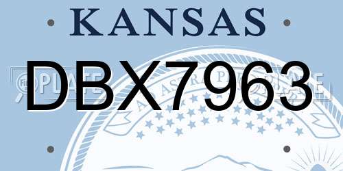 DBX7963 Kansas License Plate