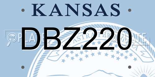 DBZ220 Kansas License Plate