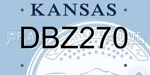 DBZ270 Kansas License Plate