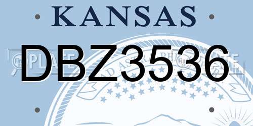 DBZ3536 Kansas License Plate