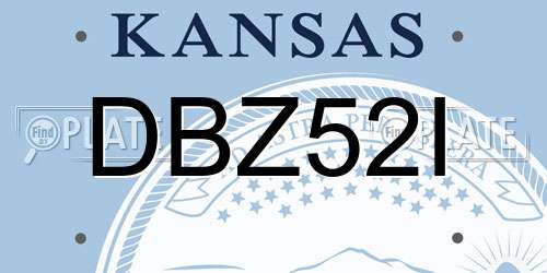 DBZ52I Kansas License Plate