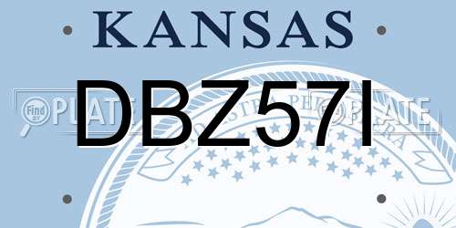 DBZ57I Kansas License Plate