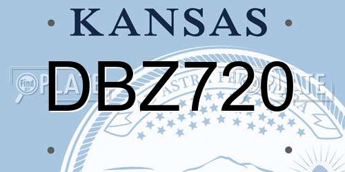 DBZ720 Kansas License Plate