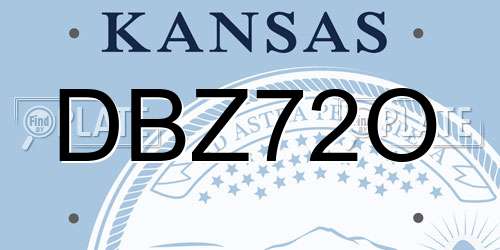 DBZ72O Kansas License Plate