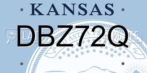 DBZ72Q Kansas License Plate