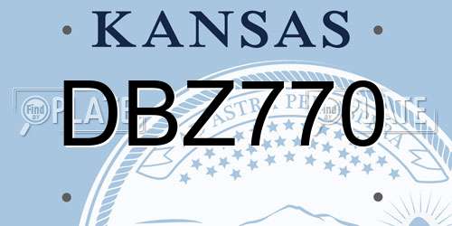 DBZ770 Kansas License Plate