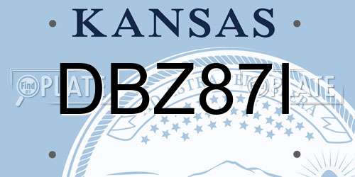 DBZ87I Kansas License Plate