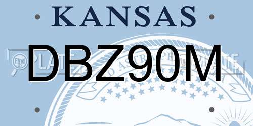 DBZ90M Kansas License Plate