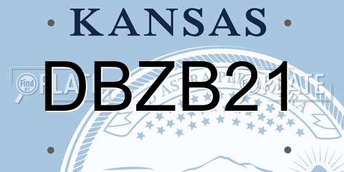 DBZB21 Kansas License Plate
