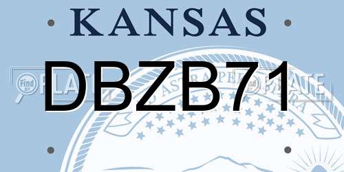 DBZB71 Kansas License Plate