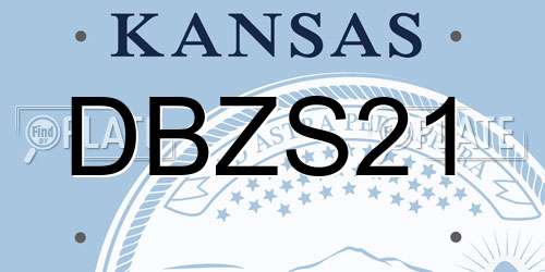 DBZS21 Kansas License Plate