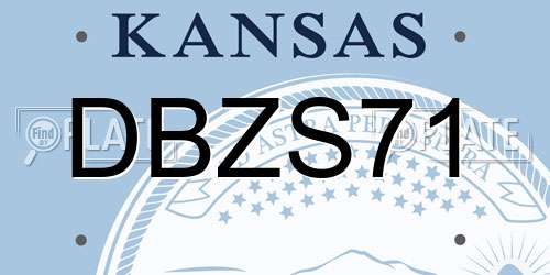 DBZS71 Kansas License Plate