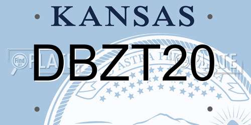 DBZT20 Kansas License Plate