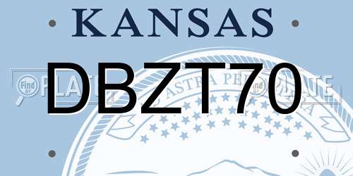 DBZT70 Kansas License Plate