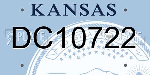 DC10722 Kansas License Plate