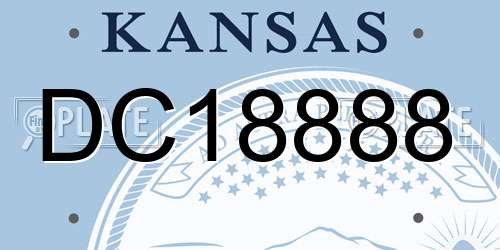 DC18888 Kansas License Plate