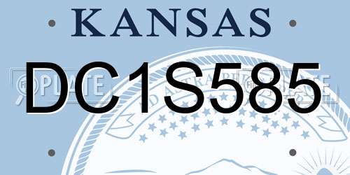 DC1S585 Kansas License Plate
